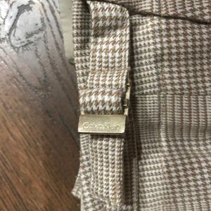 Calvin Klein Tan Slacks - Glen Check/Glen Plaid and Houndstooth